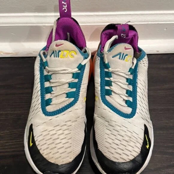 Nike Airmax 270 White Purple Orange - Size 3.5Y - Picture 3 of 5
